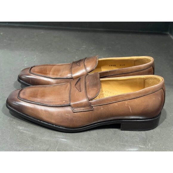 MERCANTI FLORENTINI Leather Penny Loafers Men Size 8.5 main image 6